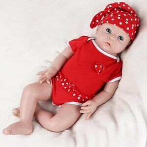 🆕18Inch Full Platinum Silicone Reborn Baby Dolls Newborn Girl with Doll Cloth